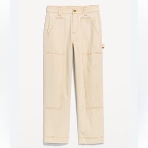 Old Navy High Rise Straight Utility Pants — Beige/Tan — Size 8